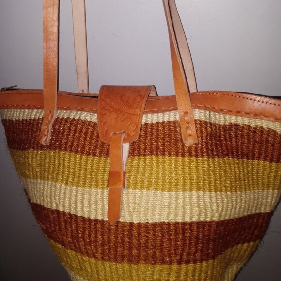 Xlarge sisal Kiondo Kikuyu Kenya Tote bag - Picture 4 of 6